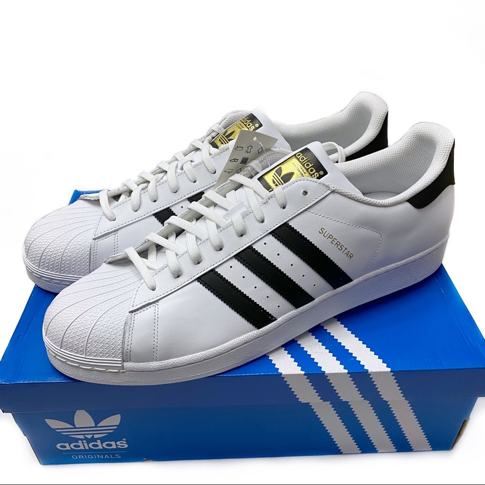Adidas Superstar Shoes White & Black Size 19
